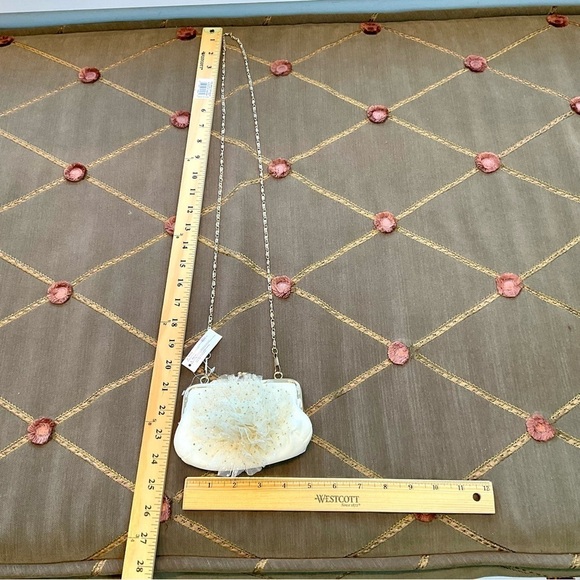 Claire’s Bag Purse Crossbody Clutch Cream with Mesh Appliqué Party Small (NWT) - Picture 6 of 7